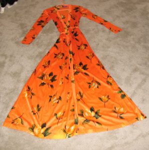 Vintage 1970's Long Wrap a Round Evening Dress